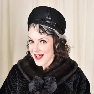 1960s Black Wool Vintage Bubble Hat