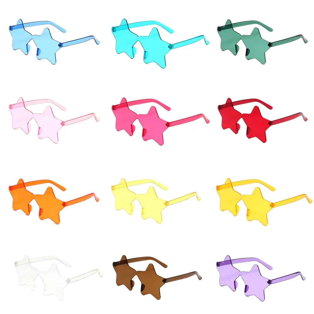 1Pc Frameless Star Shaped Solid Color Glasses For Cosplay