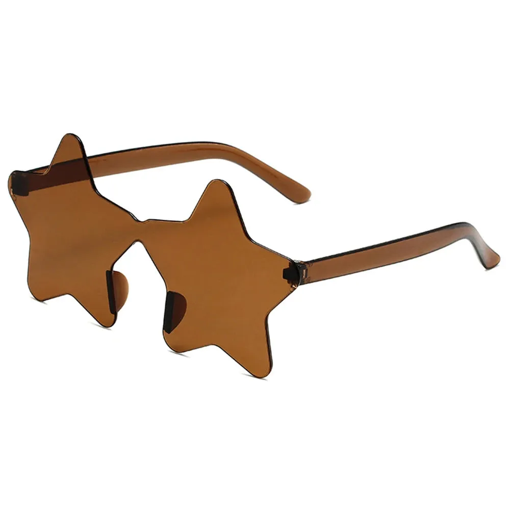 1Pc Frameless Star Shaped Solid Color Glasses For Cosplay