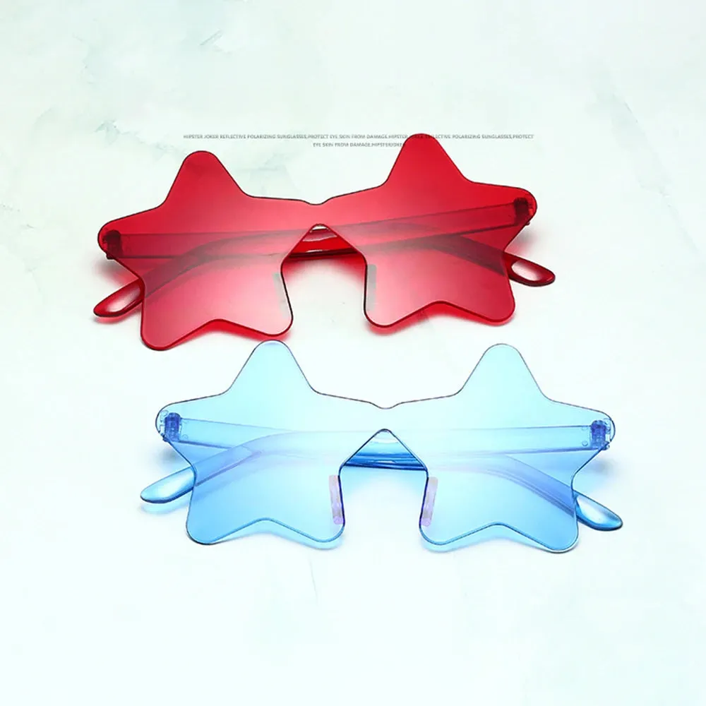 1Pc Frameless Star Shaped Solid Color Glasses For Cosplay