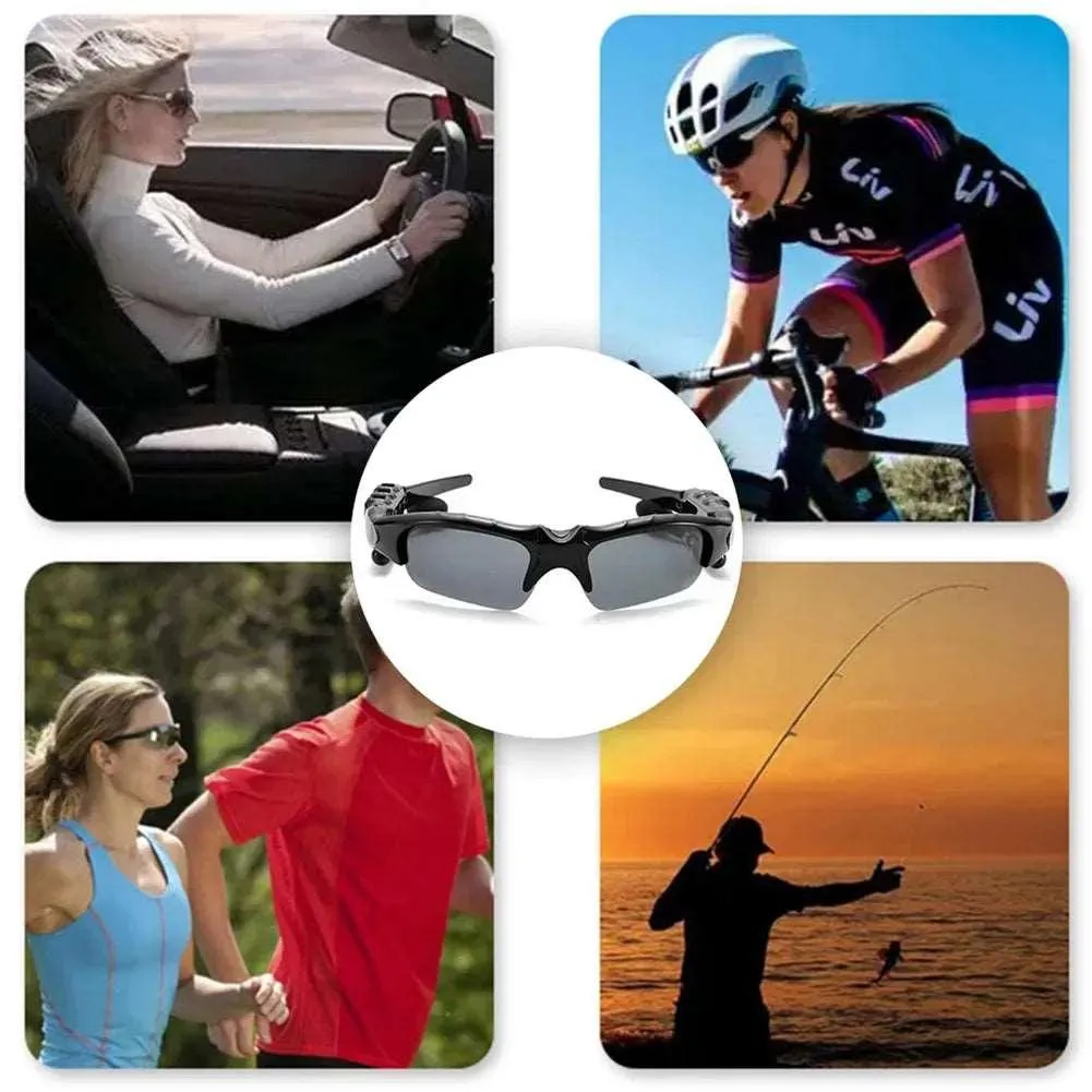 5.0 Smart Bluetooth Audio Glasses - Polarized Sunglasses with Stereo Surround Sound Headphones for Cycling, Sports, and Music Calls