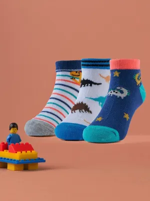 Adorable Dinosaur-Themed Ankle Socks for Boys