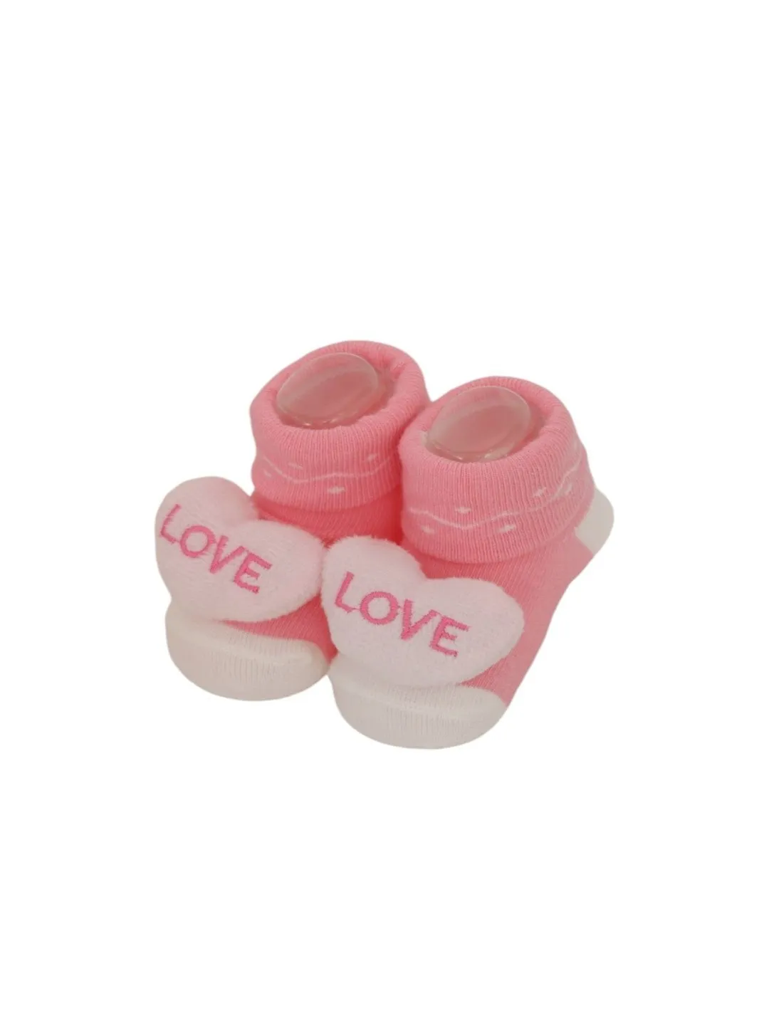 Adorable Love, Bunny, and Butterfly Rattle Socks Trio for Girls