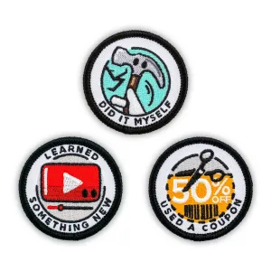 Adulting Merit Badge Embroidered Iron-On Patches (Achievements - Set 2)