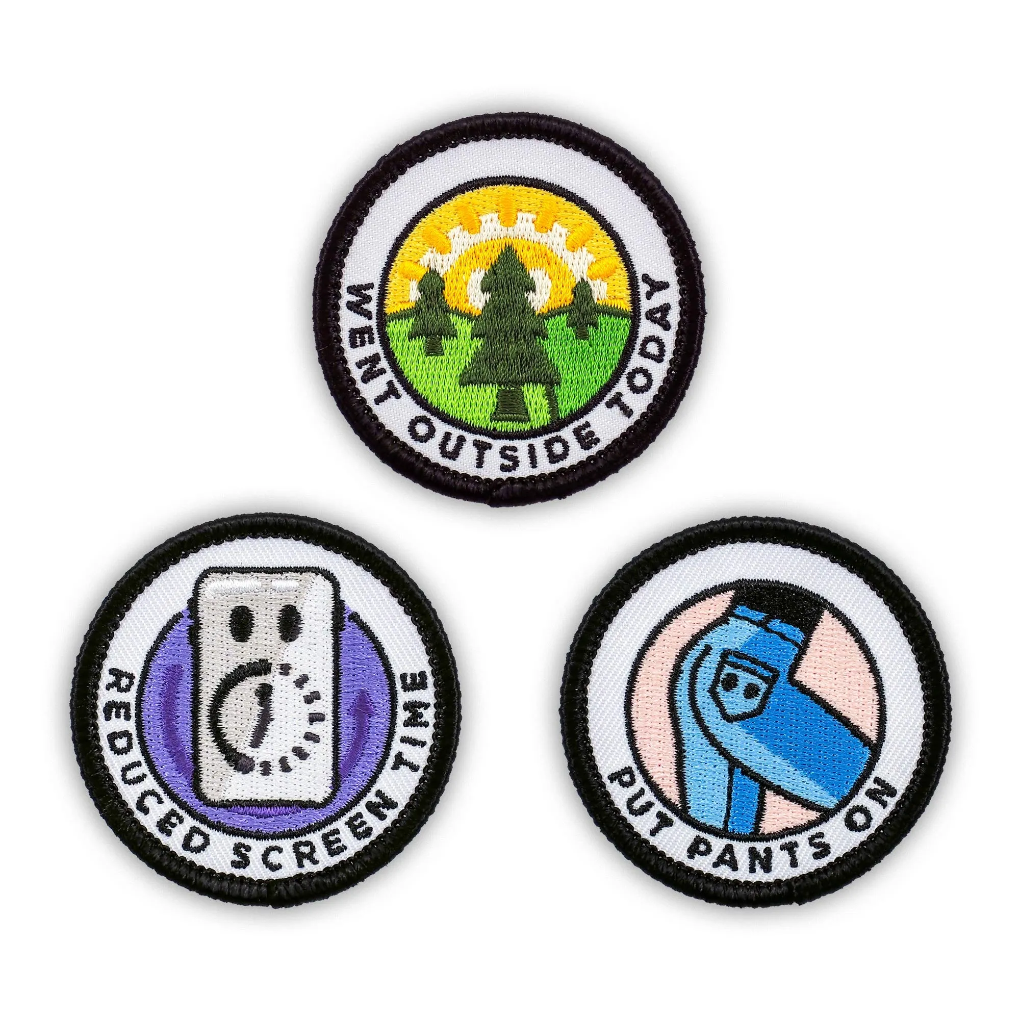 Adulting Merit Badge Embroidered Iron-On Patches (Health - Set 3)