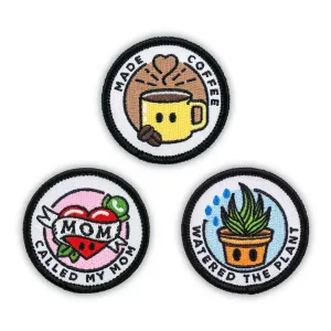 Adulting Merit Badge Embroidered Iron-On Patches (Responsibilities - Set 1)