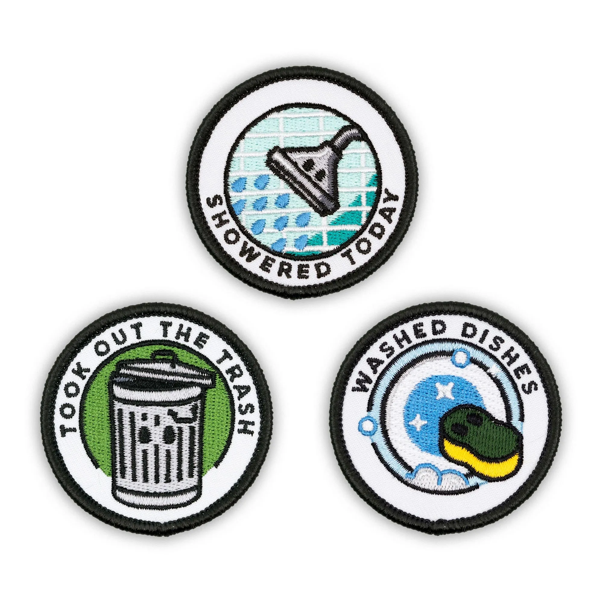 Adulting Merit Badge Embroidered Iron-On Patches (Responsibilities - Set 6)