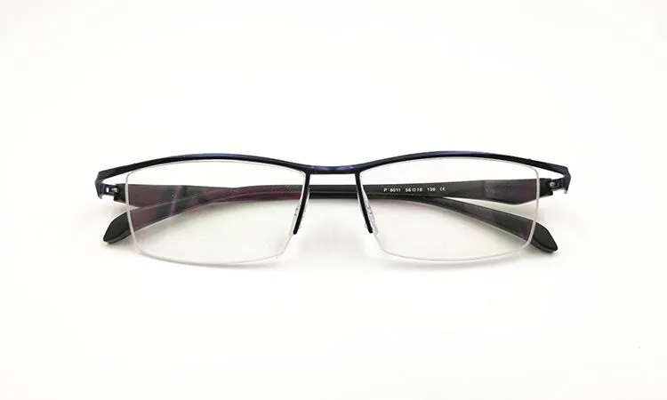 Bclear Men's Eyeglasses Semi Rim Square Titanium Alloy