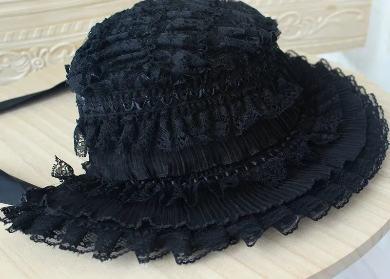 (BFM)Deer Girl~Gothic Lolita Handmade Bonnet with Bows and Beads