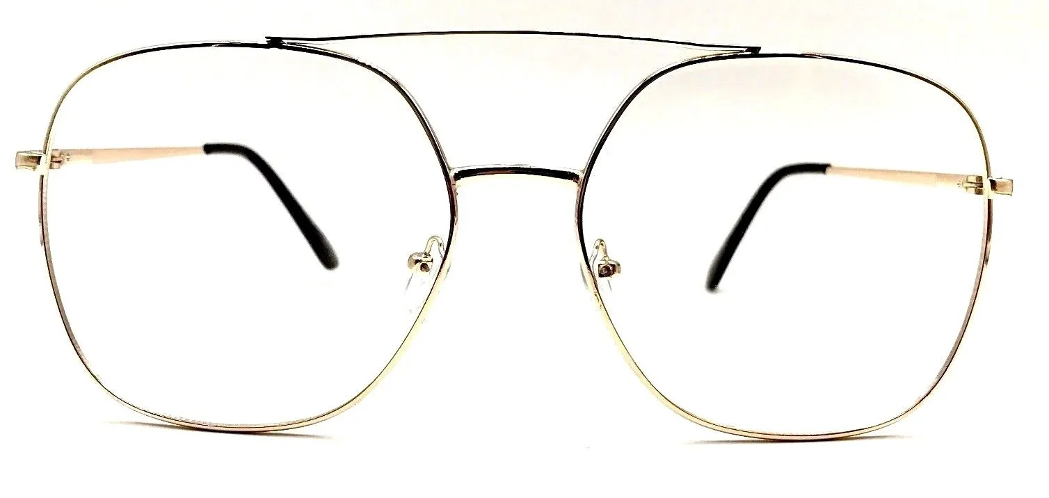 Black Clear Square Round Women's Clear Glasses