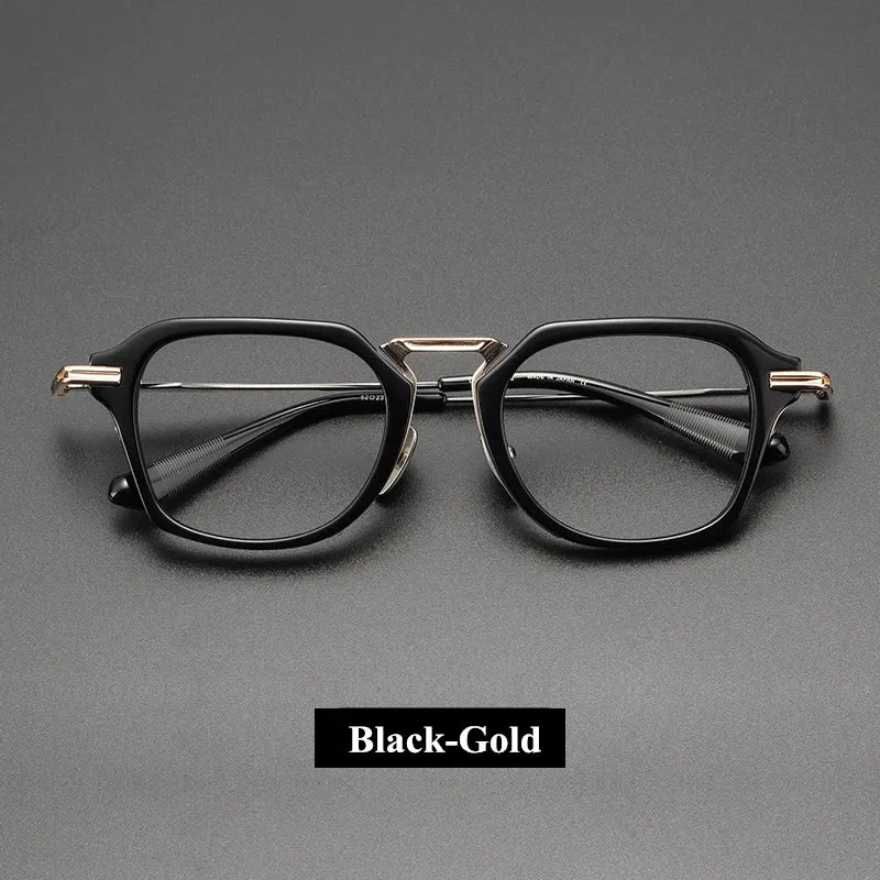 Black Mask Unisex Full Rim Titanium Square Eyeglasses D413