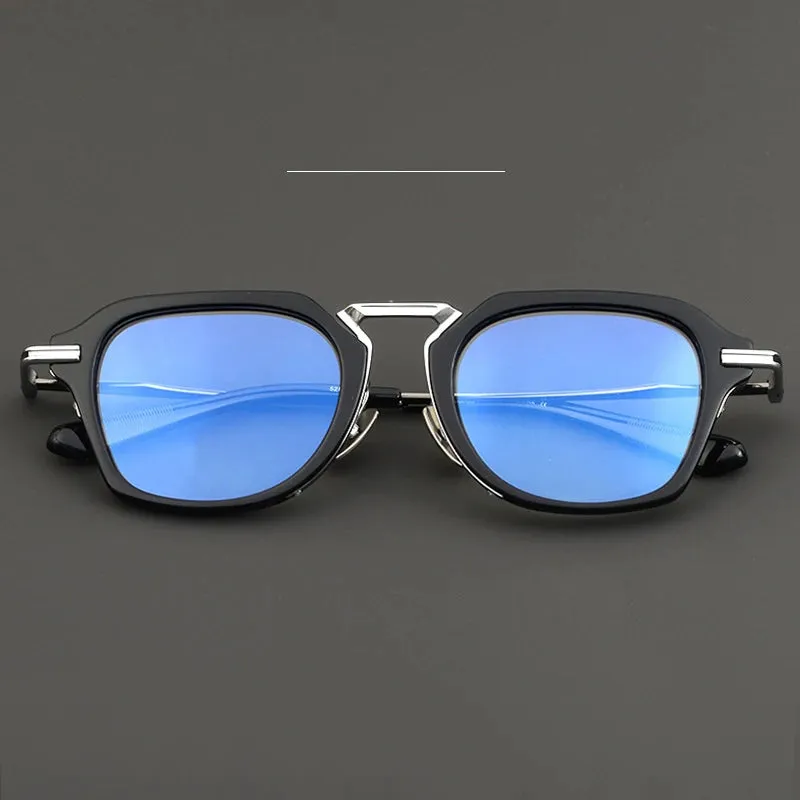 Black Mask Unisex Full Rim Titanium Square Eyeglasses D413