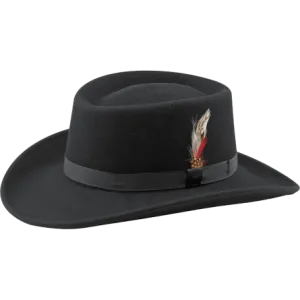 Black Soft Felt Gambler Hat
