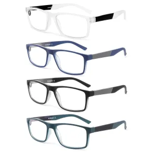 Blue Light Blocking Reading Glasses 4 Pack Computer Readers for Women Men,Anti Glare UV Ray Filter Eyeglasses  1.75 4-pack Mix 1.75 Diopters