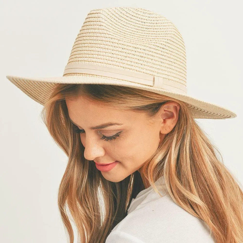 Bon Voyage Sequin Message Straw Panama Sun Hat