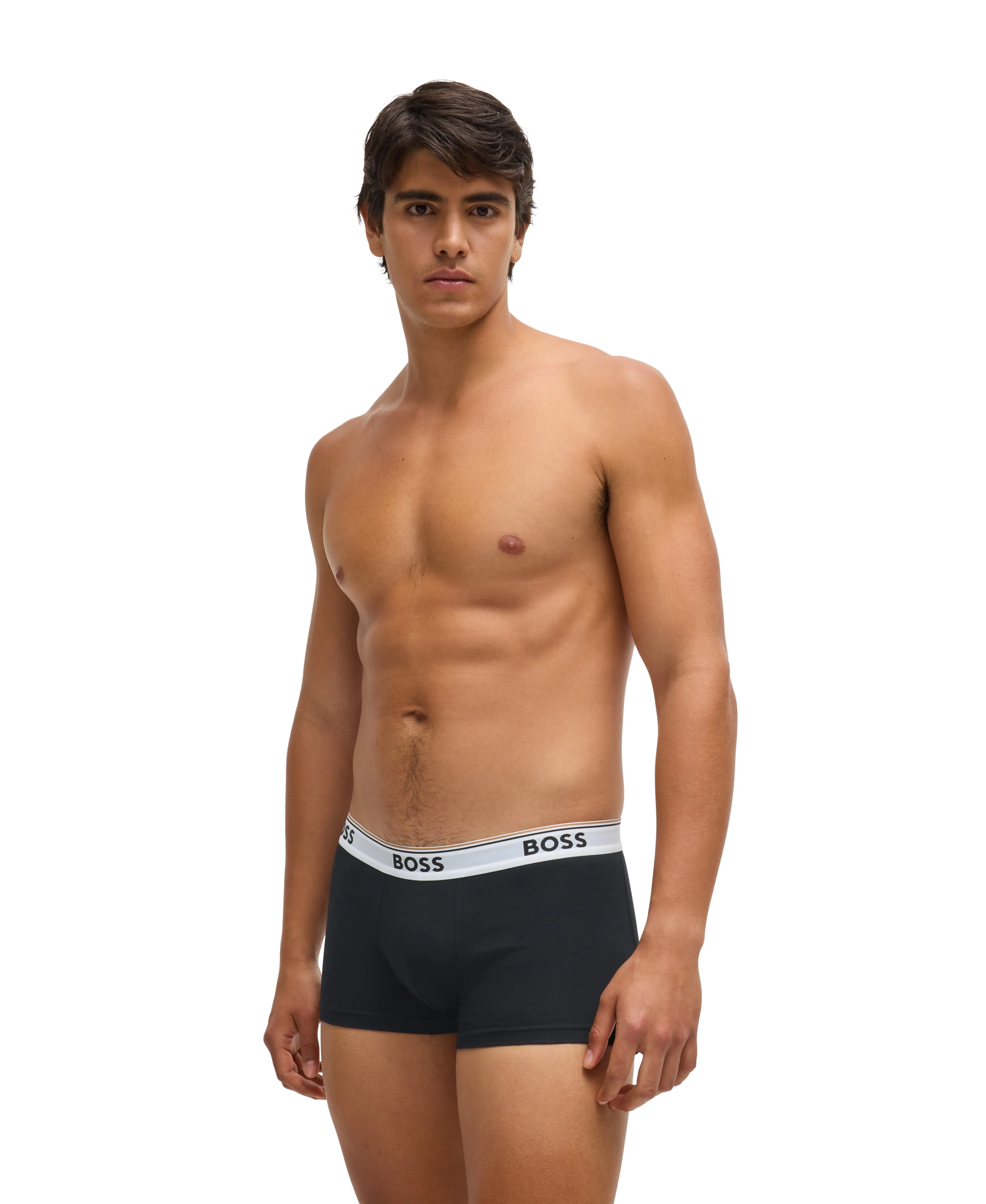 BOSS Men's Power 3 Pack Trunk - Blue/Khaki/White Waistbands