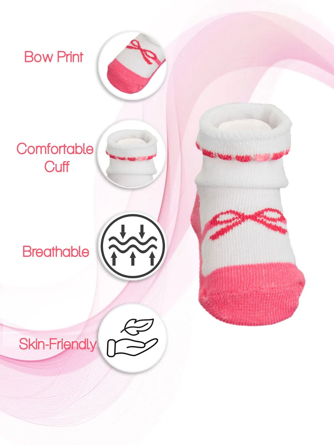 Bow Socks Combo-Set for Girls - Premium Cotton