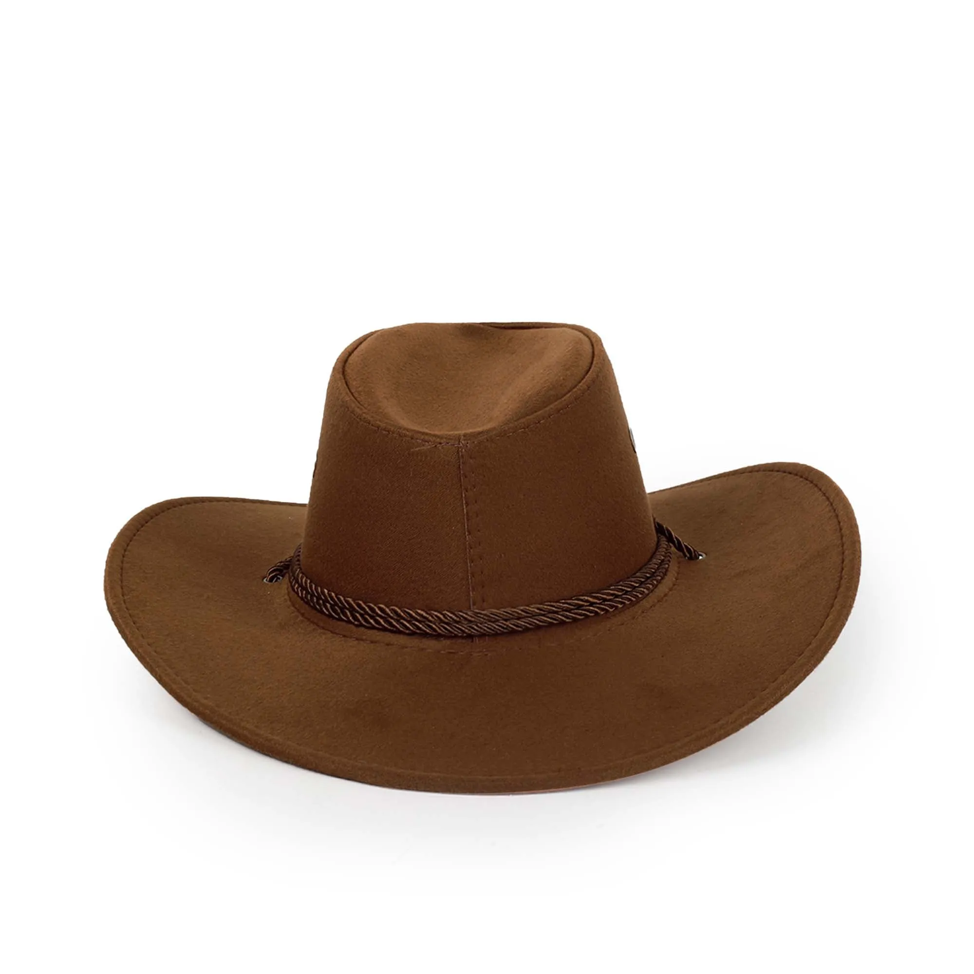 Brown Suede Cowboy Hat for Adults