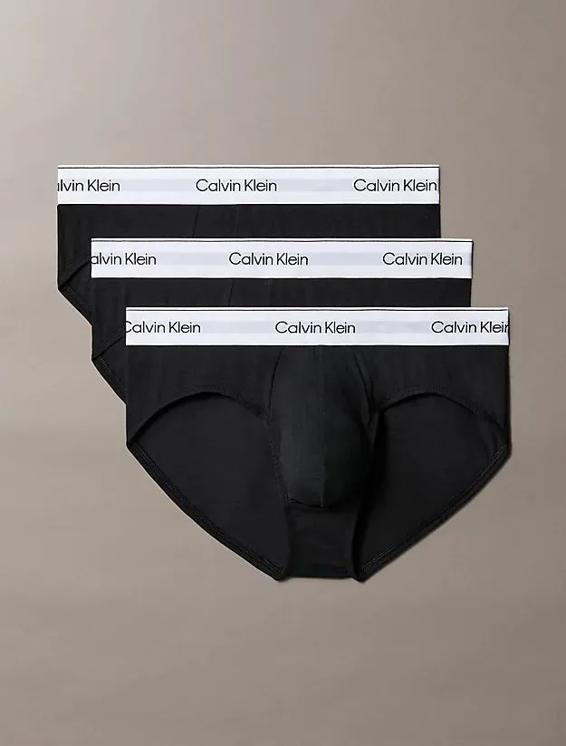 Calvin Klein 3 Pack Men's Modern Cotton Hip Briefs - Black