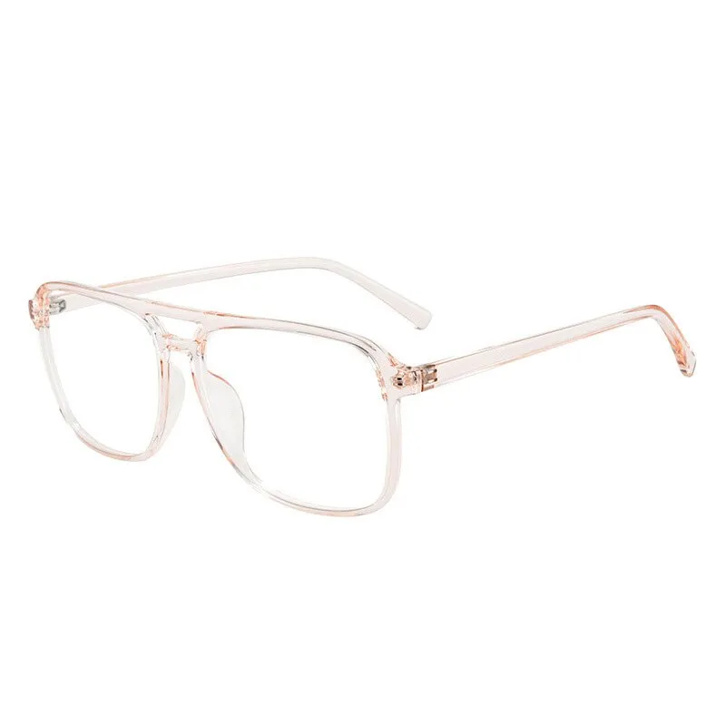 CCspace Men's Full Rim Square Double Bridge Tr 90 Titanium Eyeglasses 55545