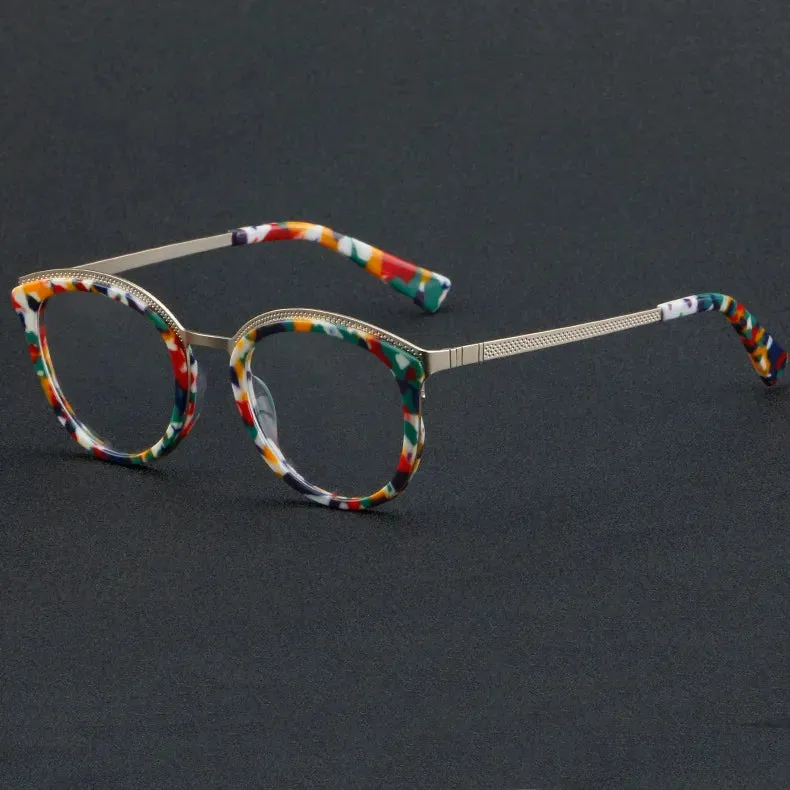 CCspace Unisex Full Rim Large Cat Eye Acetate Eyeglasses 56913