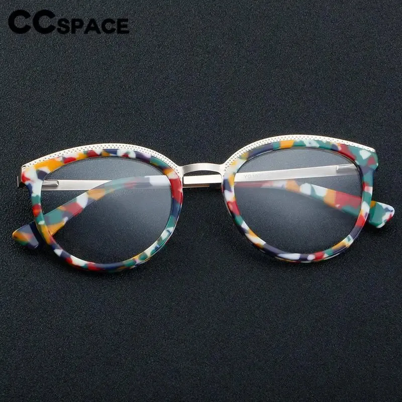 CCspace Unisex Full Rim Large Cat Eye Acetate Eyeglasses 56913