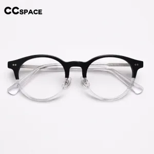 CCspace Unisex Full Rim Round Acetate Eyeglasses 55692