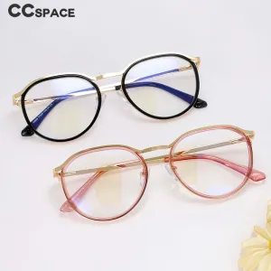 CCspace Unisex Full Rim Round Tr 90 Alloy Frame Eyeglasses 54241