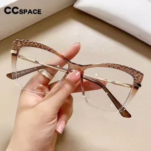 CCspace Women's Full Rim Square Cat Eye Tr 90 Titanium Eyeglasses 53355
