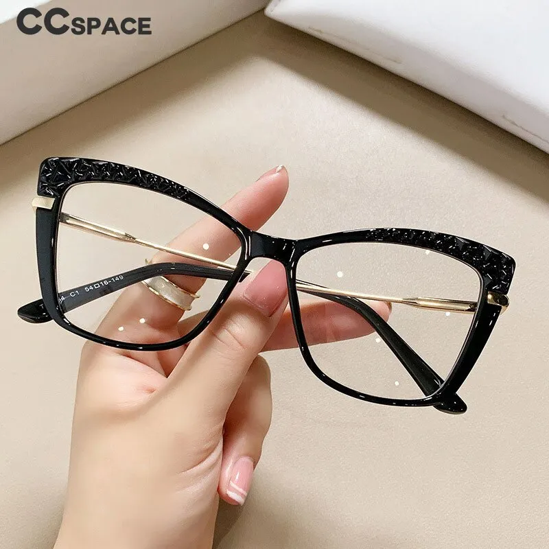 CCspace Women's Full Rim Square Cat Eye Tr 90 Titanium Eyeglasses 53355