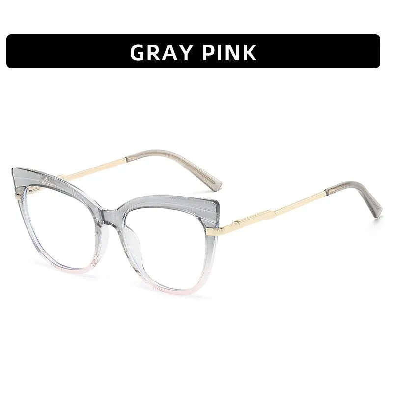 CCspace Women's Full Rim Square Cat Eye Tr 90 Titanium Eyeglasses 56148