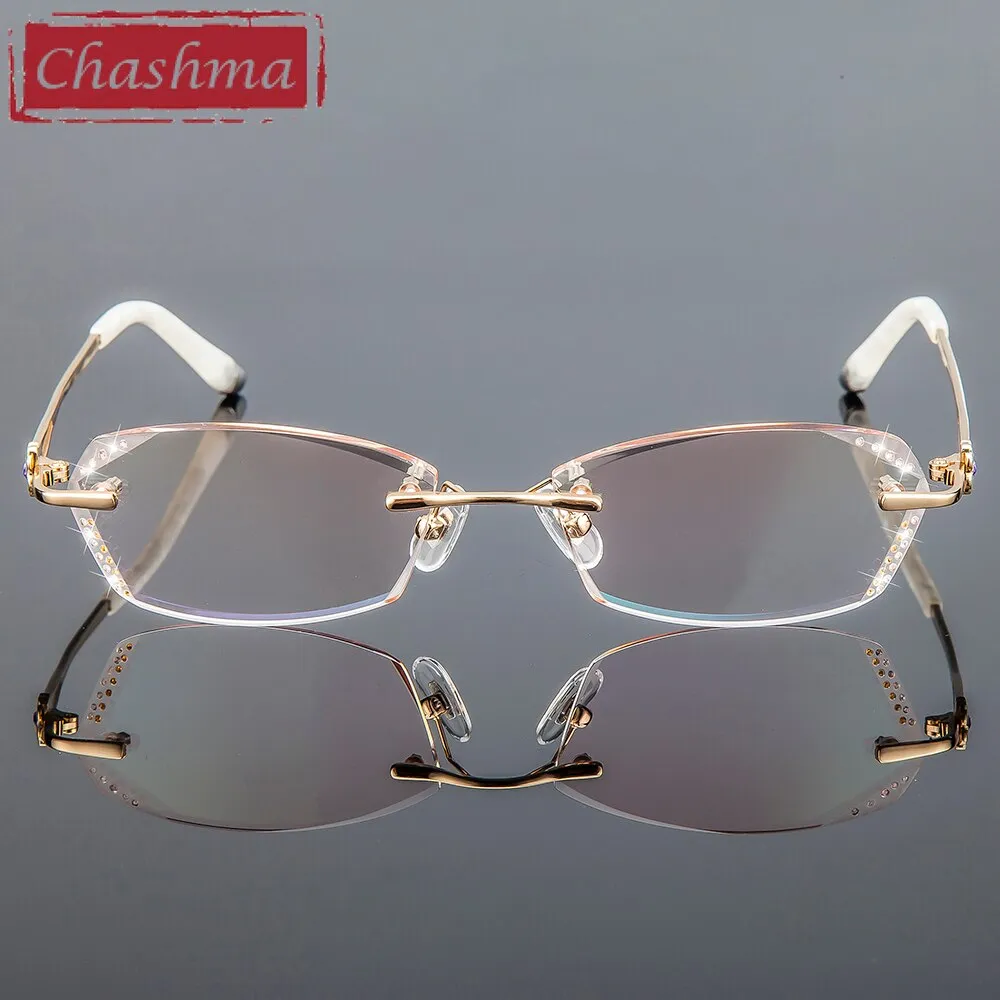 Chashma Women's Rimless Square Titanium Eyeglasses R856