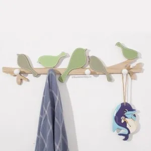 Chirpy Birds Wall Hooks - Wooden