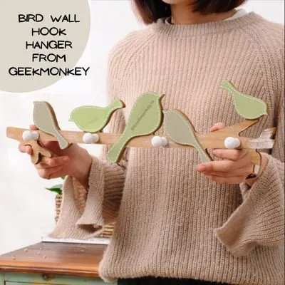 Chirpy Birds Wall Hooks - Wooden