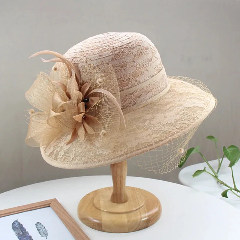 Cocktail Hat: Vintage Lace Pearl Hat