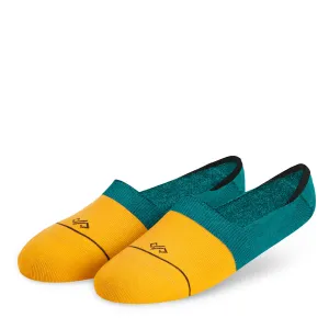 Colorful Cotton Socks: DS Unisex Invisibles (Mango/Green)
