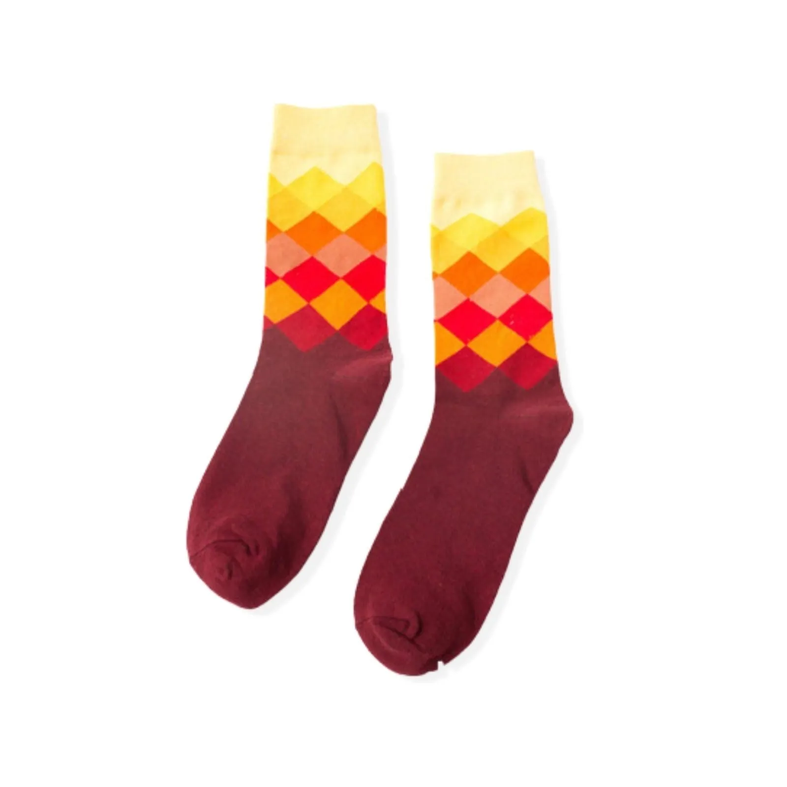 Cotton Bland Mid Red Calf Socks Gift Box