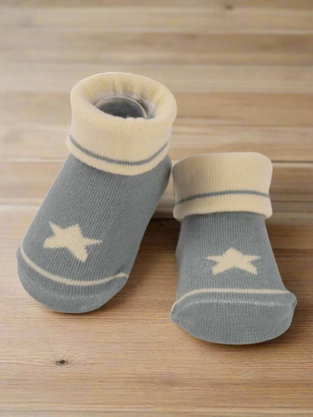 Cotton Star Themed Blue Socks For Boys