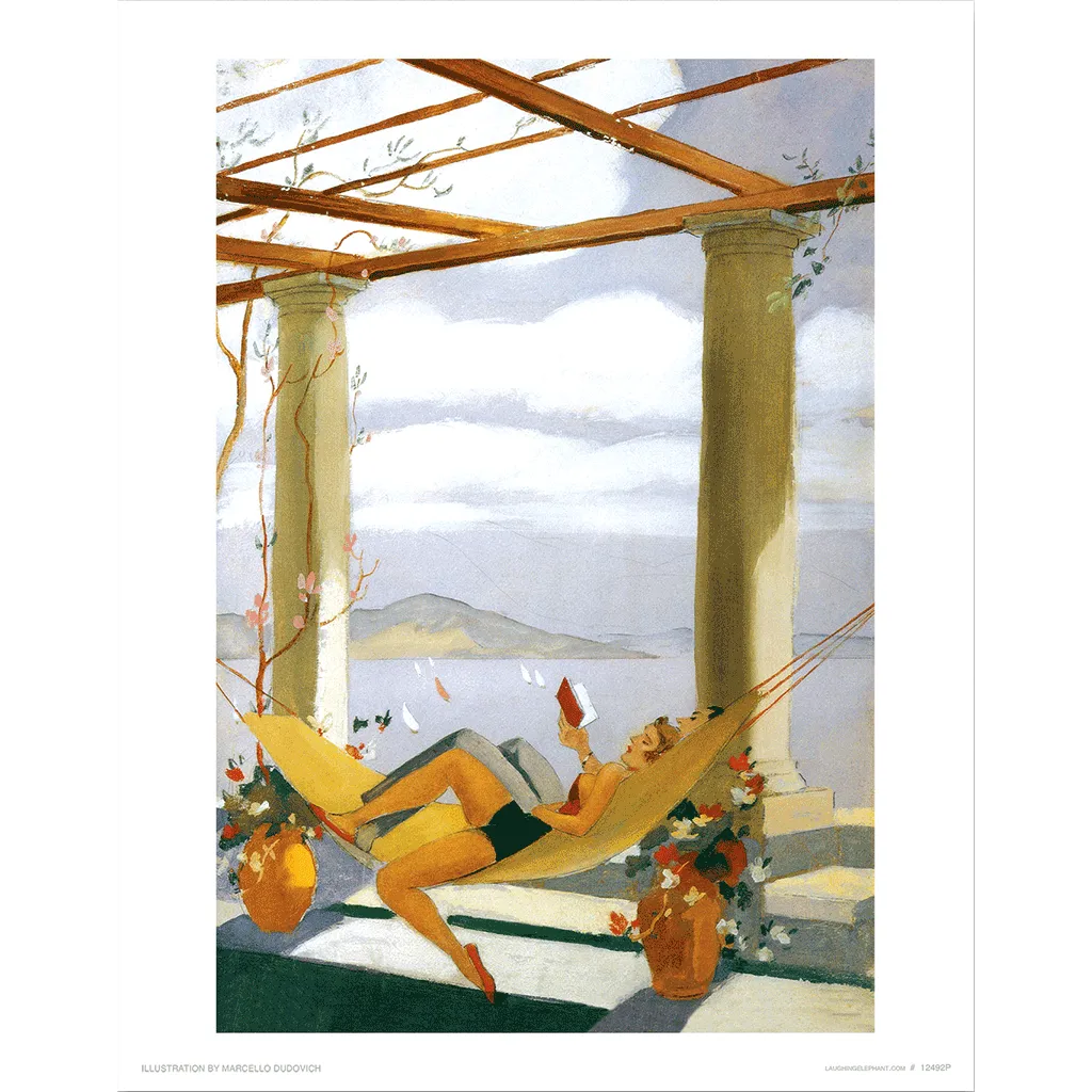 Couple in a Hammock - Books & Readers Art Print
