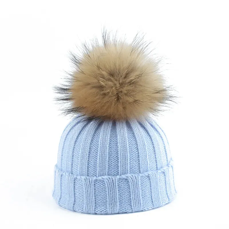 Cozy Ribbed Knit Beanie with Pom-Pom Detail