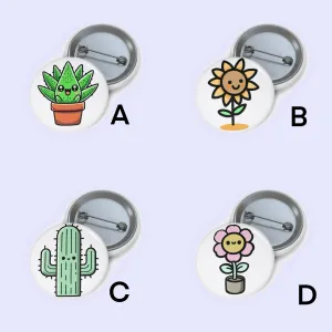 Cute kawaii Plant Pin Badges