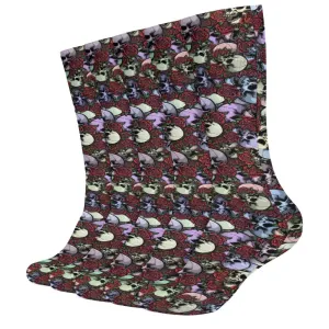 Dark Blue Green Skulls Breathable Stockings Pack of 5