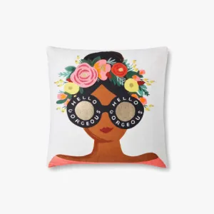 DISCONTINUED - Rifle Paper Co x Loloi Flower Crown Gorgeous Girl Pillow (Set of 2)