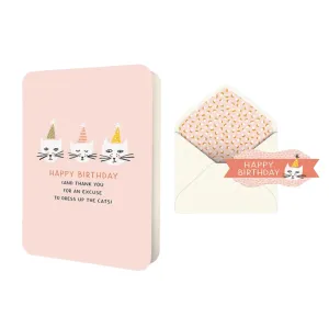 Dress Up The Cats Birthday Card