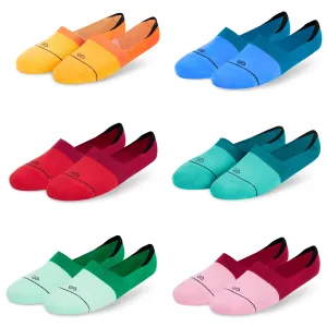 Dual Solid Invisibles Pack of 6 Mango/Orange Red/Maroon Mint/Green New Blue/Teal Blue Turquoise/Teal Green Pink/Maroon