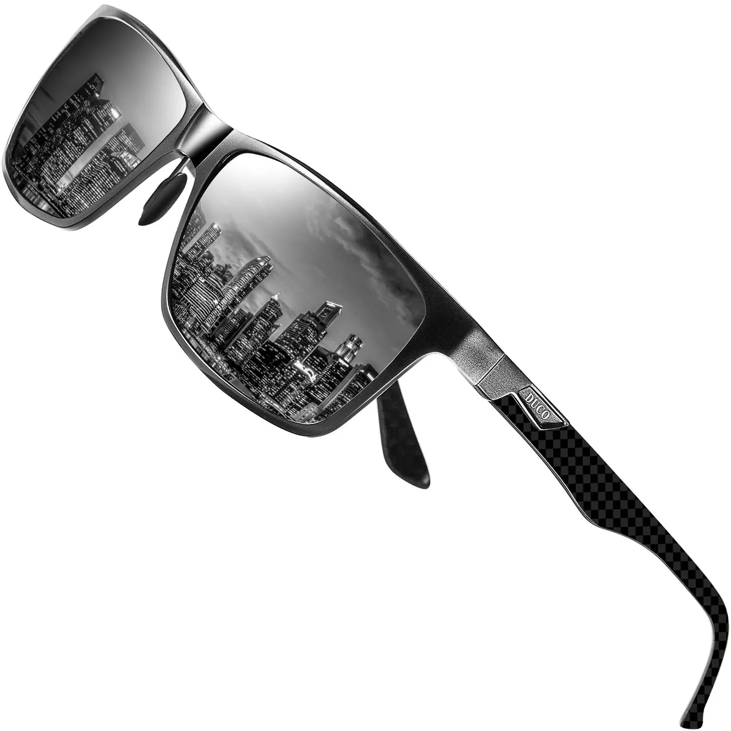 DUCO Men's Carbon Fiber Temple Polarized Sunglasses Shade for Men Sports UV400 DC8206