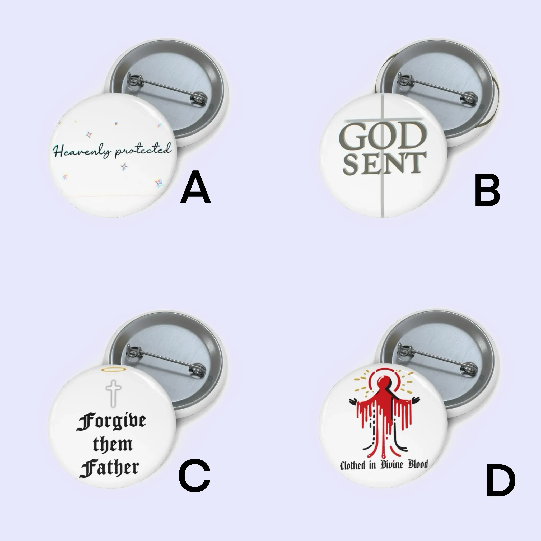 Faith and protection pin badge Bundle