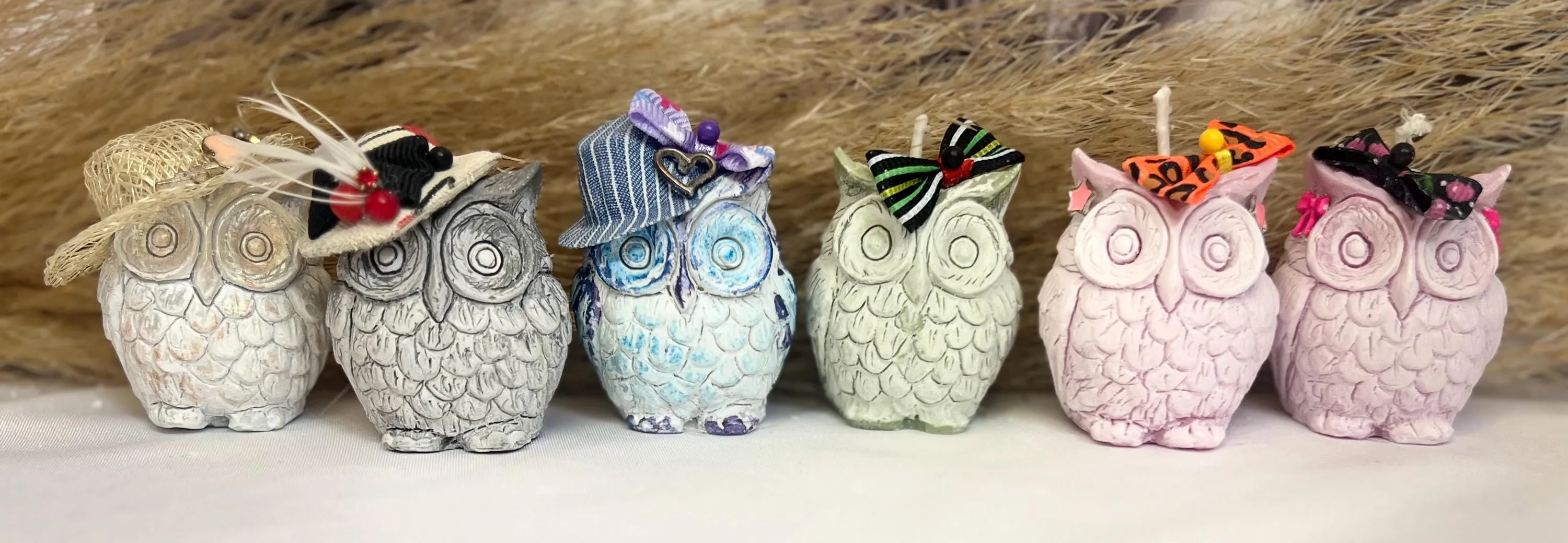 Fancy Mini Owl Candles - Decorative Embellished Owl Candles