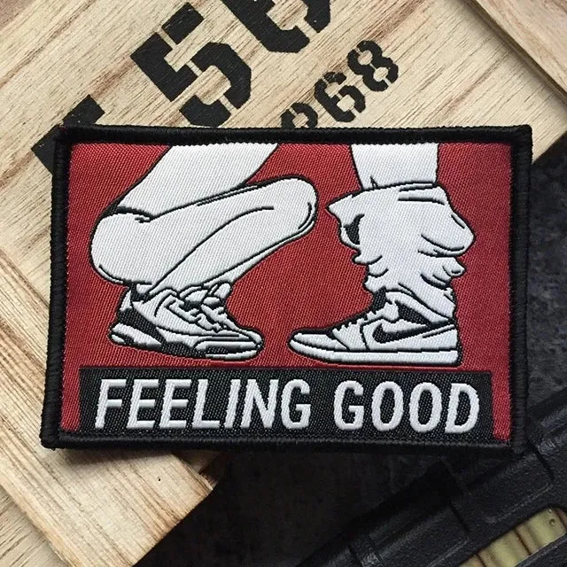 Feeling Good Adult Humor Patch – Funny 3D Embroidered Badge for Jackets, Backpacks, and Biker Gear