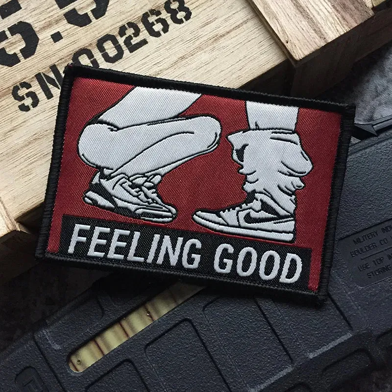 Feeling Good Adult Humor Patch – Funny 3D Embroidered Badge for Jackets, Backpacks, and Biker Gear